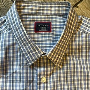 UNTUCKit Men's Blue Checkered Shirt